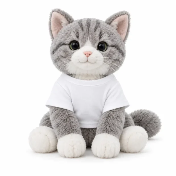 Peluche gato com t-shirt personalizável