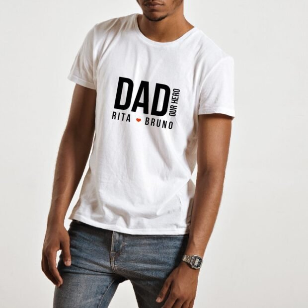 T-shirt DAD O Nosso Herói — fotografia de referência