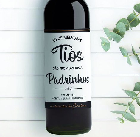 Rótulo de vinho padrinhos