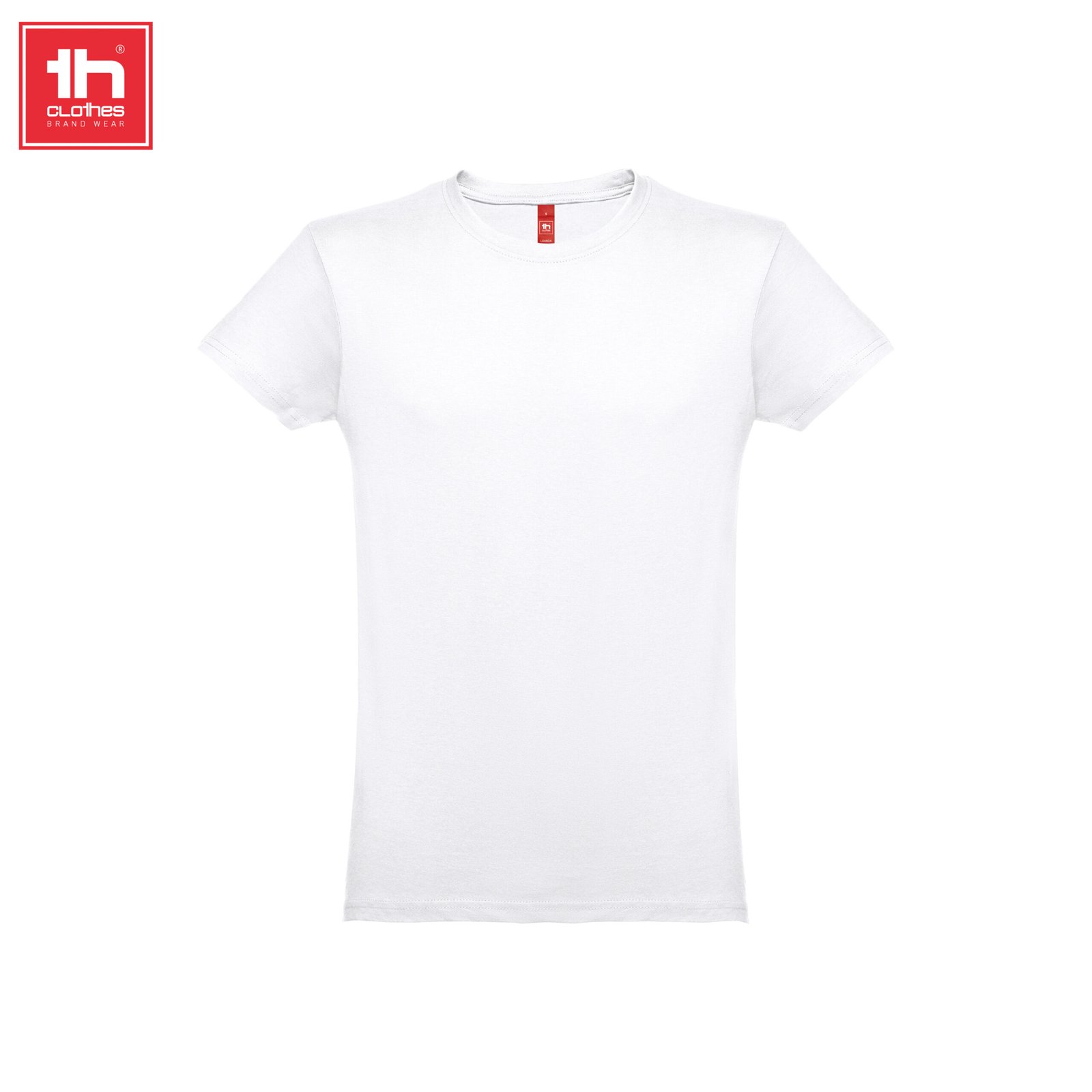 T-shirt THC Luanda 150 g/m² Branco, fotografia real de frente