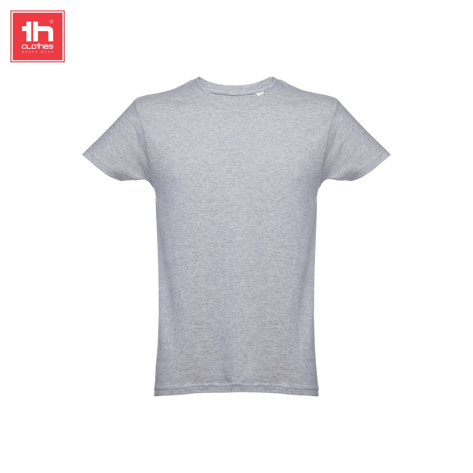 T-shirt THC Luanda 150 g/m² Cinza Matizado, fotografia real de frente