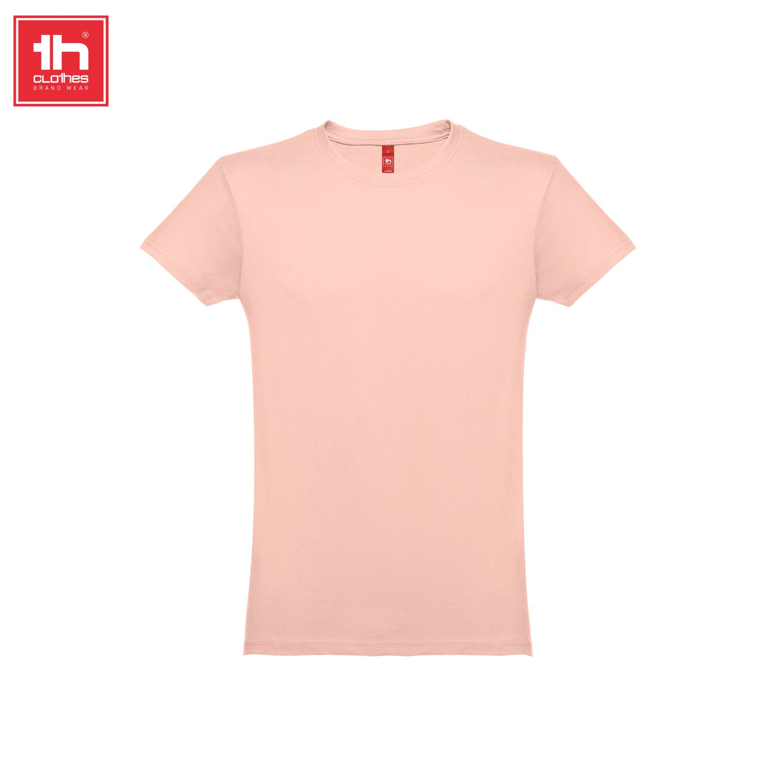 T-shirt THC Luanda 150 g/m² Salmão Pastel, fotografia real de frente