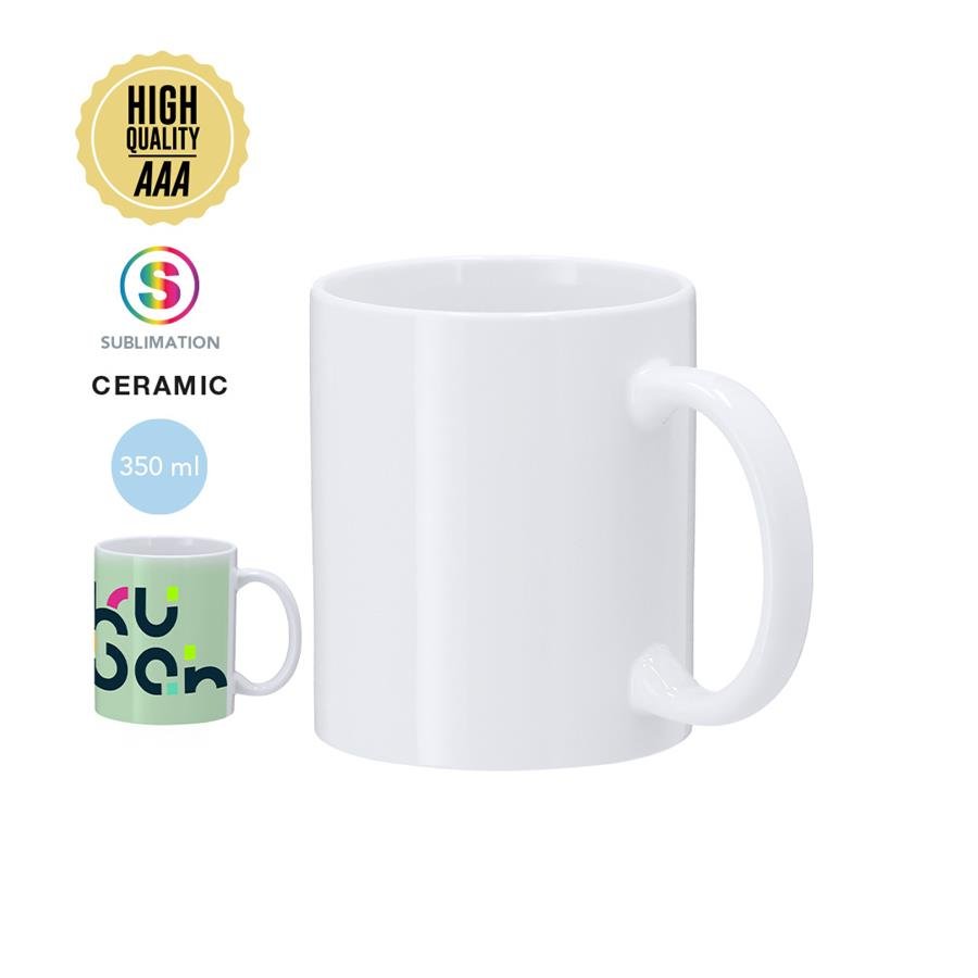 Caneca Werdan 350 ml Branca – Cerâmica AAA Profissional