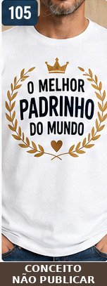 Conceito visual de t-shirt em português, não arte final
